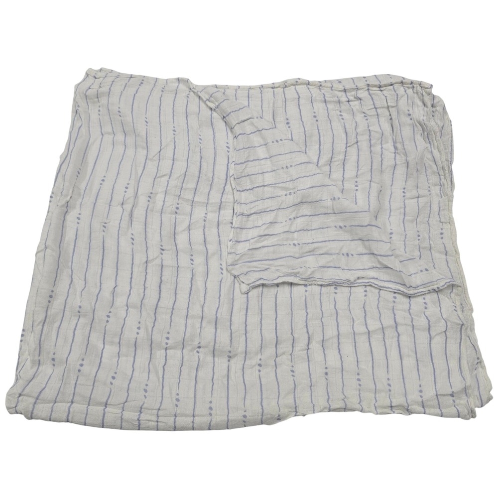 Aden + Anais Swaddle Blanket Blue Stripe Dot Baby Receiving Blanket Rayon Bamboo